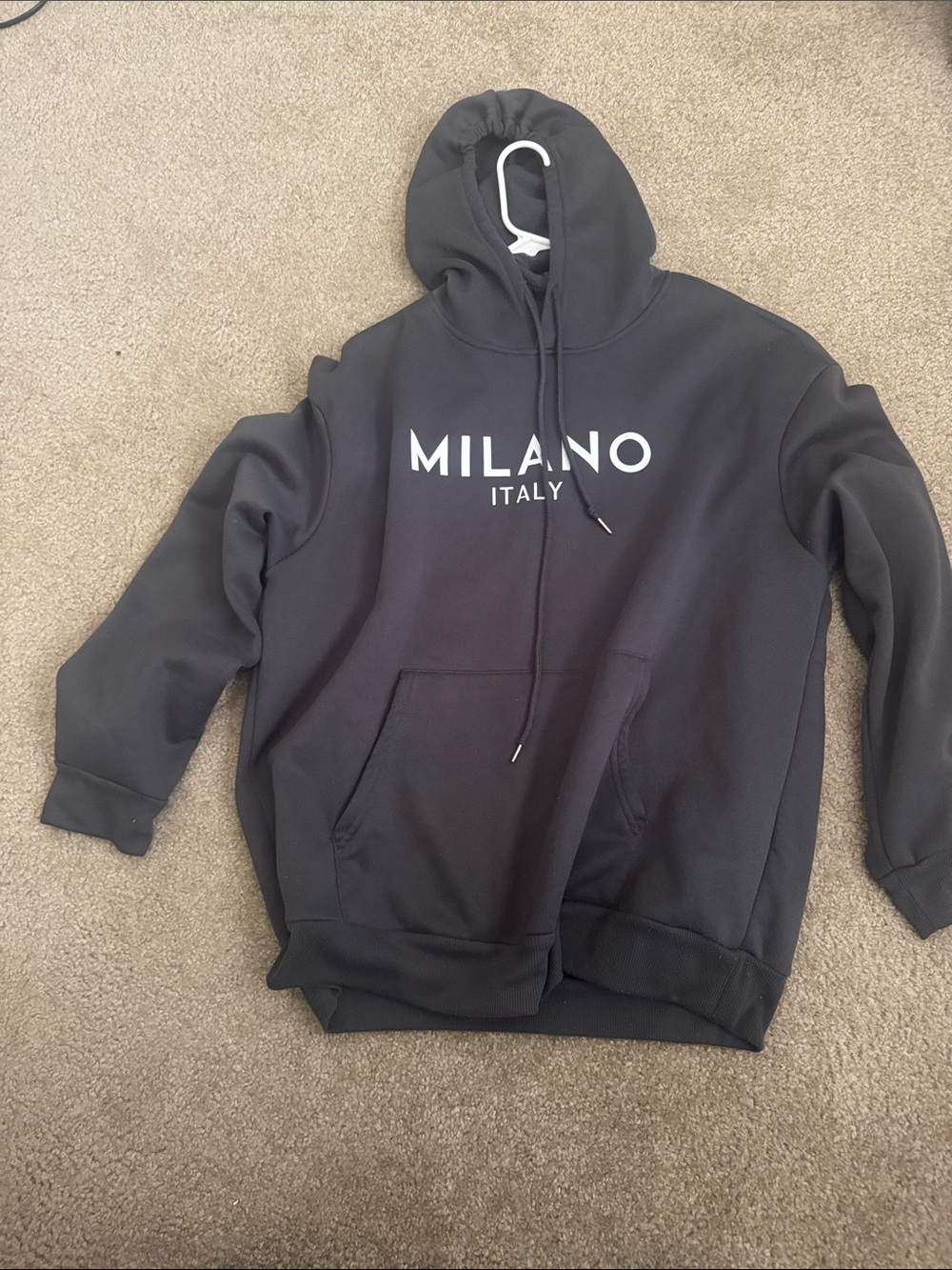 Milano Black Hoodie with White Logo